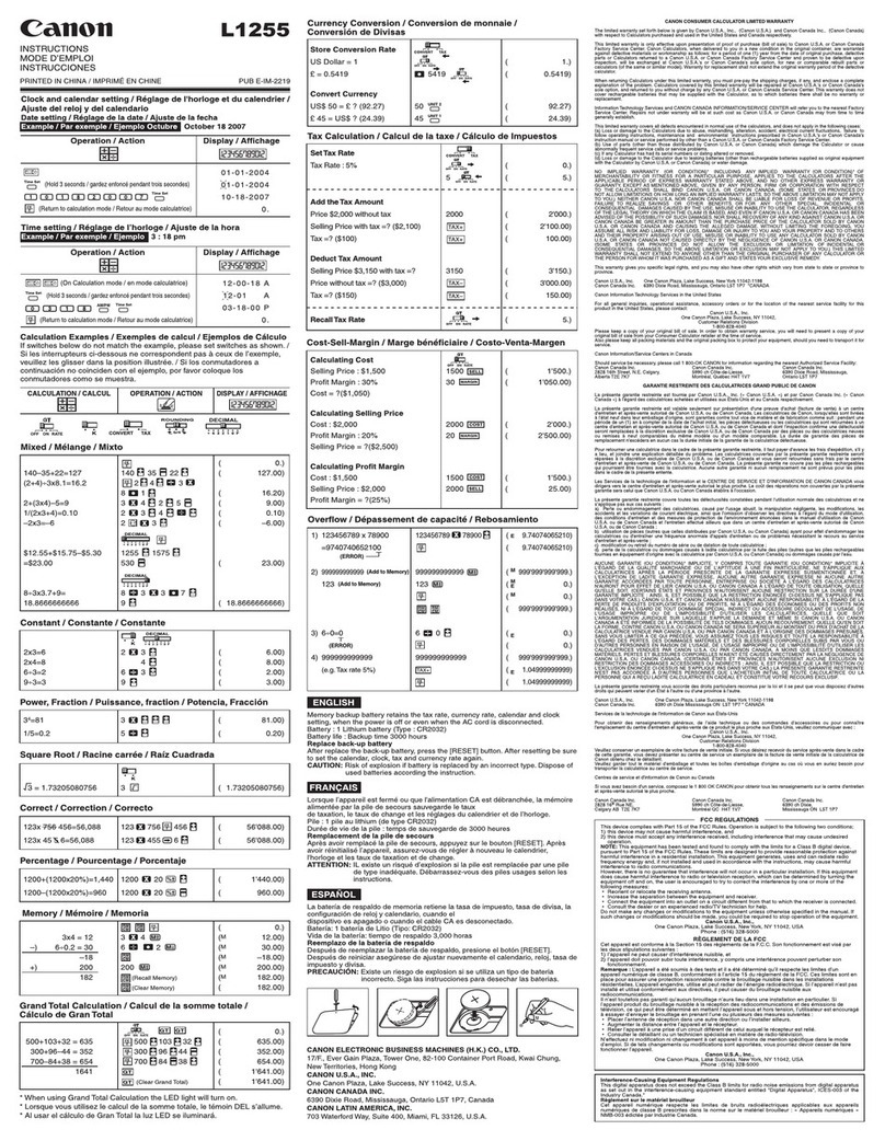Canon L1255 instructions