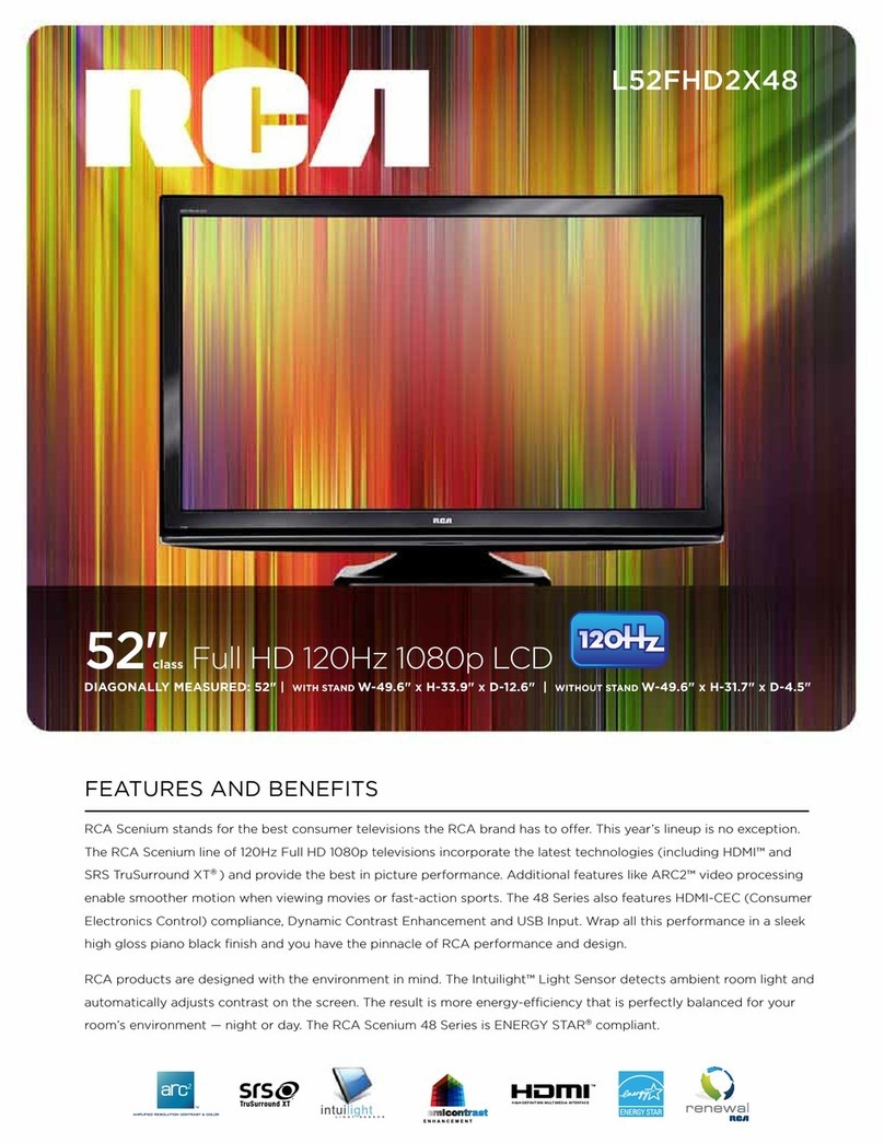 RCA L52FHD2X48 - 52" 120HZ 1080P LCD HDtv User manual RCA L52FHD2X48 - 52" 120HZ 1080P LCD HDtv User manual