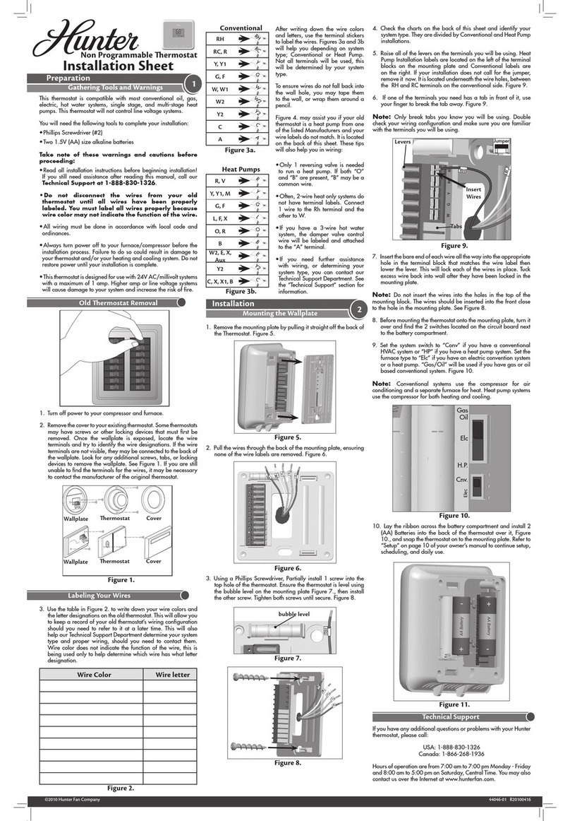 Hunter 42122 Installation sheet