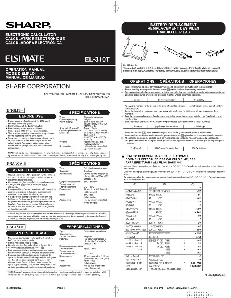 Sharp EL782CS Operation manual