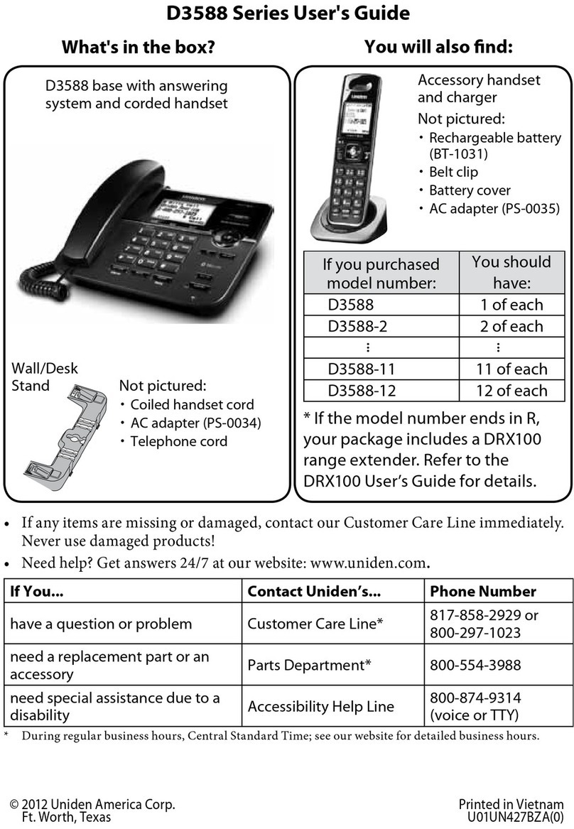 Uniden D3588 user guide
