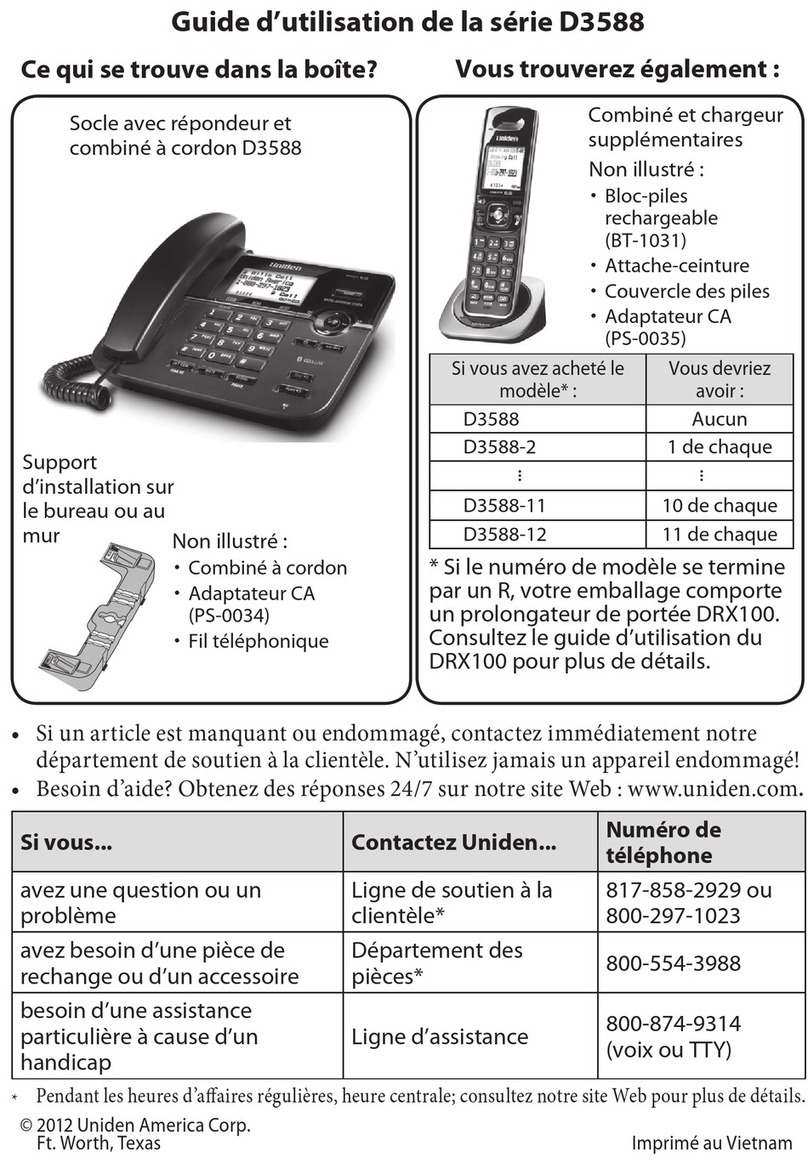 Uniden D3588 Guide d'utilisation