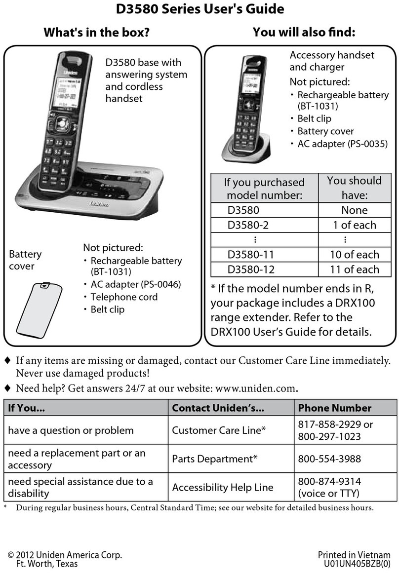 Uniden D3580-3 user guide