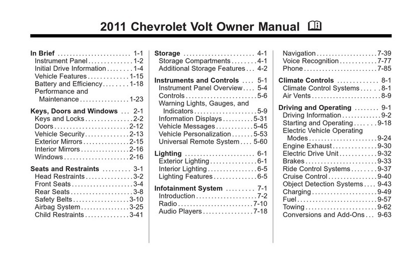Chevrolet 2011 Volt owner's manual