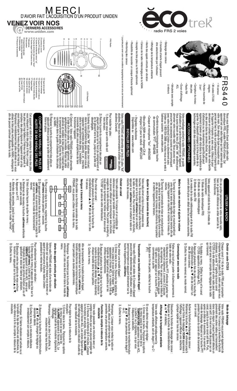 Uniden FRS440 owner's manual