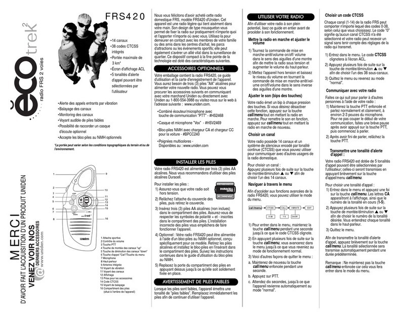 Uniden FRS420 User manual