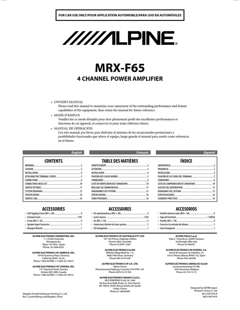 Alpine MRX-F65 User manual