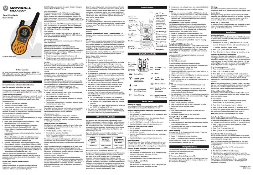 Motorola SX900R User manual Motorola SX900R User manual