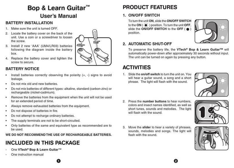 V-tech Bop & Learn Guitar User manual