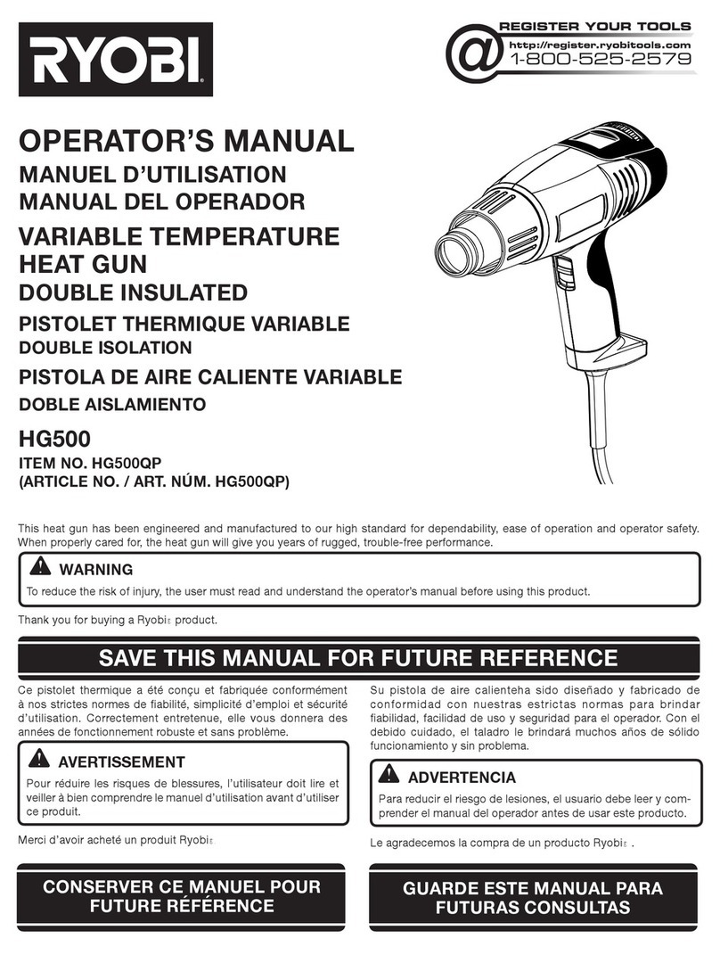 Ryobi HG500 User manual