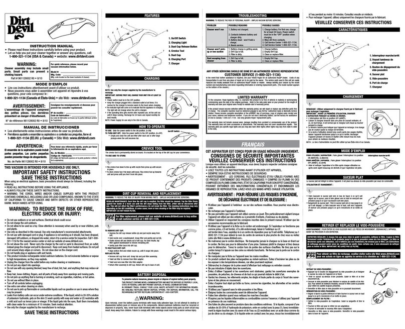 Dirt Devil BH10000PC User manual