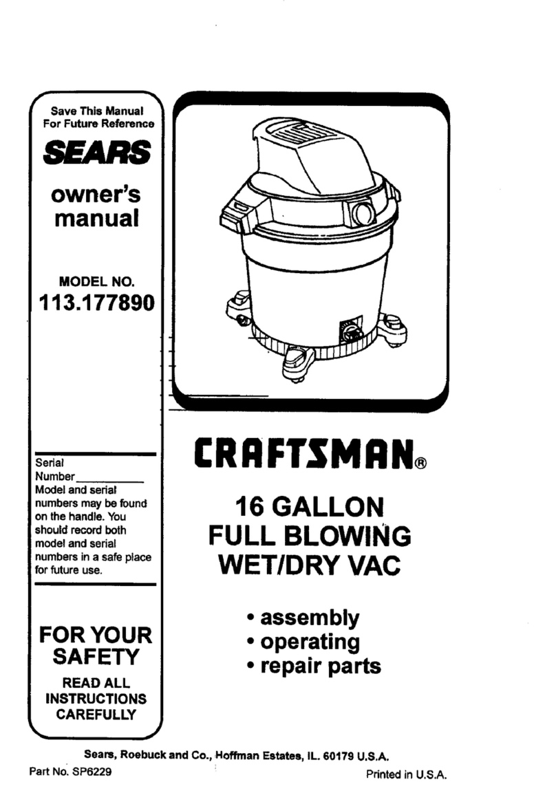 Craftsman 17789 - Wet/Dry Vac Advanced Cleaning... owner's manual
