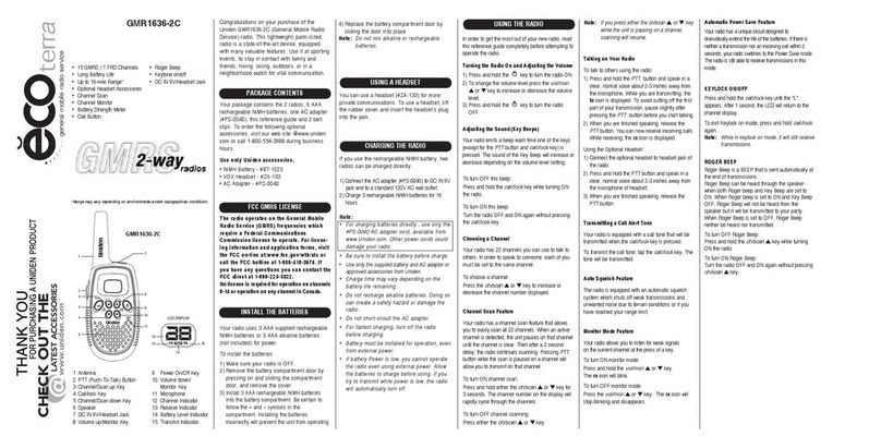 Uniden GMR1636-2C User manual