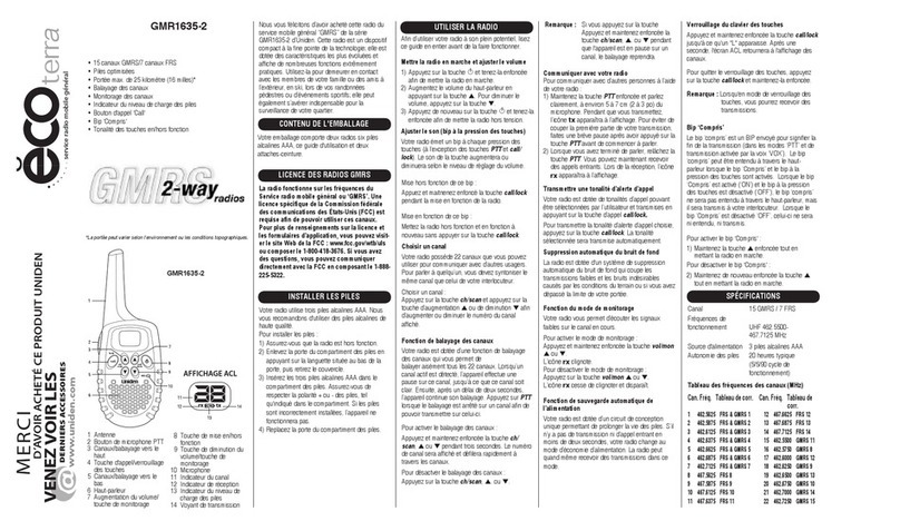 Uniden GMR1635-2 Manuel utilisateur