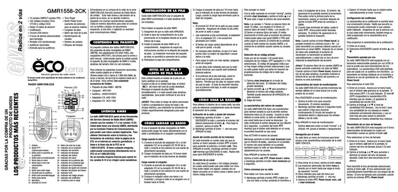 Uniden GMR1558-2ck Instruction Manual