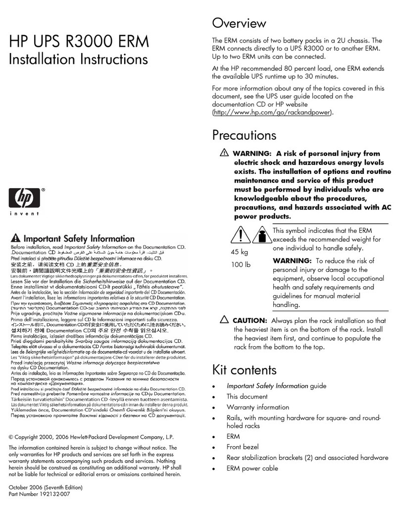 HP J4367A - UPS R3000 XR User manual