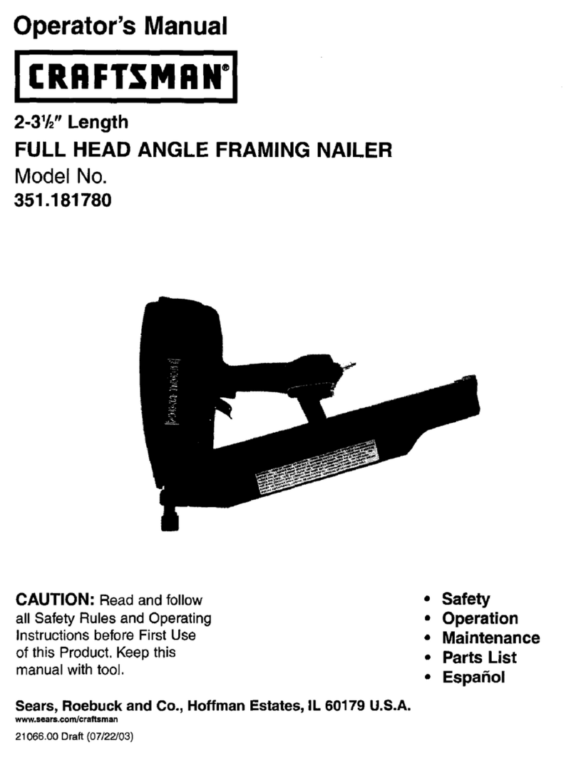 Craftsman 18178 - Full Head Framing Nailer User manual