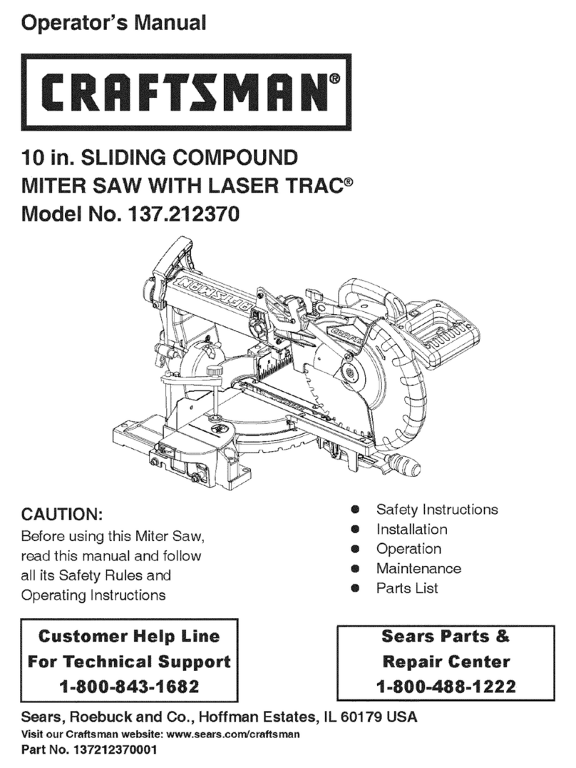 Craftsman 21237 - 10 in. Sliding Miter Saw User manual