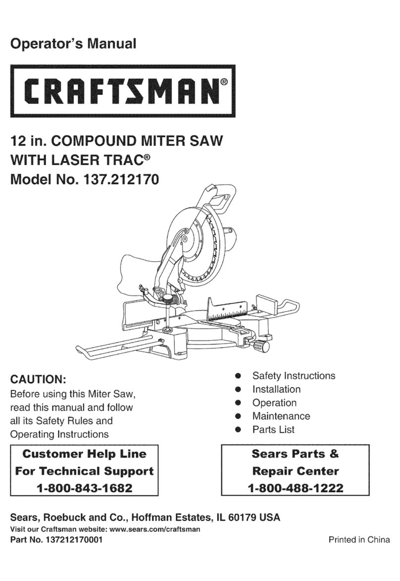 Craftsman 21217 - 12 in. Miter Saw Operator's manual