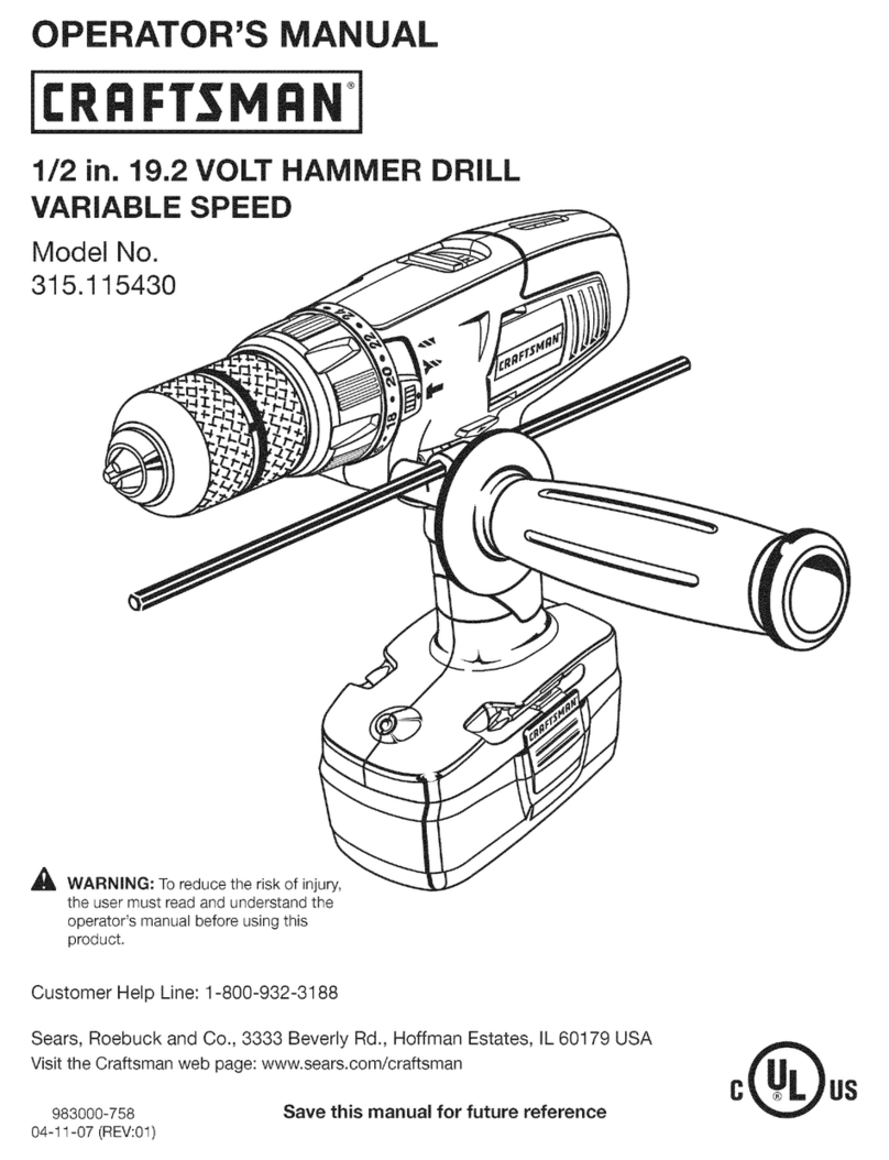 Craftsman 11543 - C3 19.2 Volt Cordless Hammer User manual
