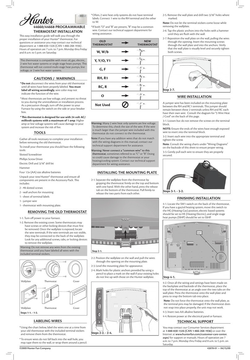 Hunter 44660 User manual