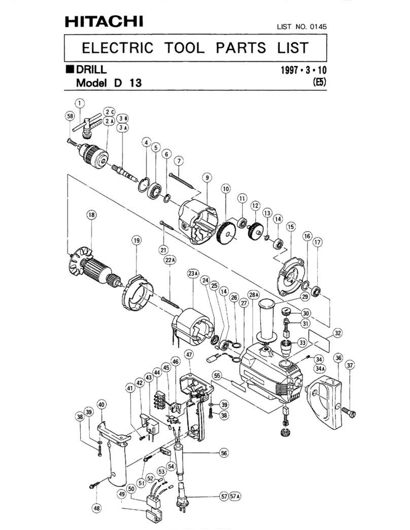 Hitachi 6.2Amp - D13 1/2" Electric Drill Rev. D-Handle... User manual