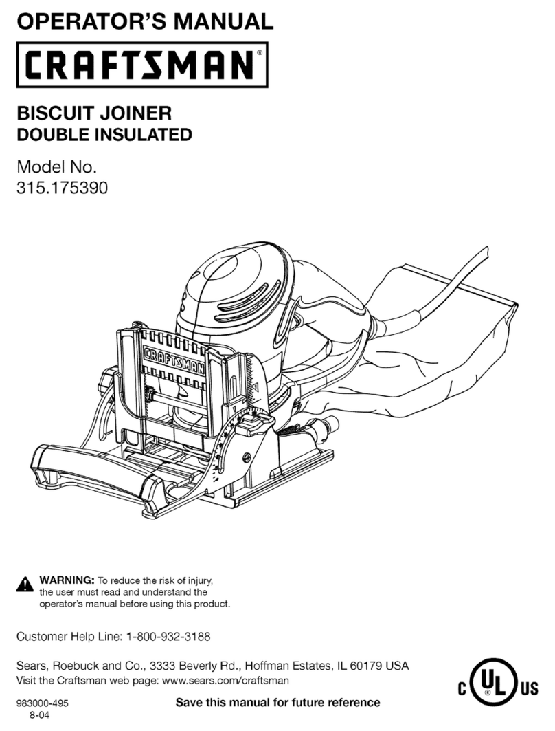 Craftsman 17539 - 6.0 Amp Plate Jointer Operator's manual