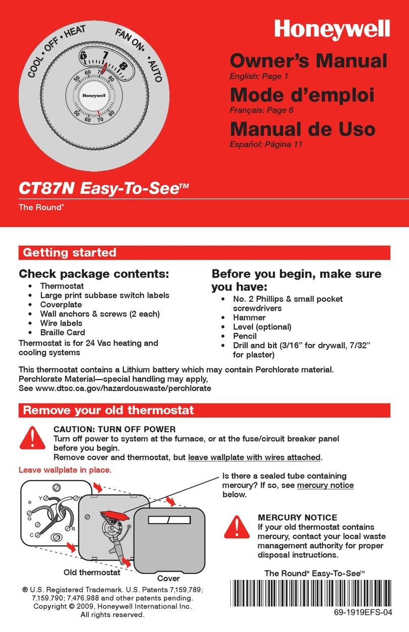 Honeywell The Round CT87N User manual Honeywell The Round CT87N User manual