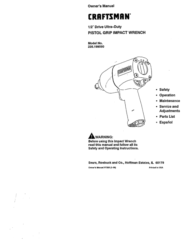 Craftsman 9-19905 - 1/2dr 1/4npt 500ft/lb Sq Dr Impact... User manual