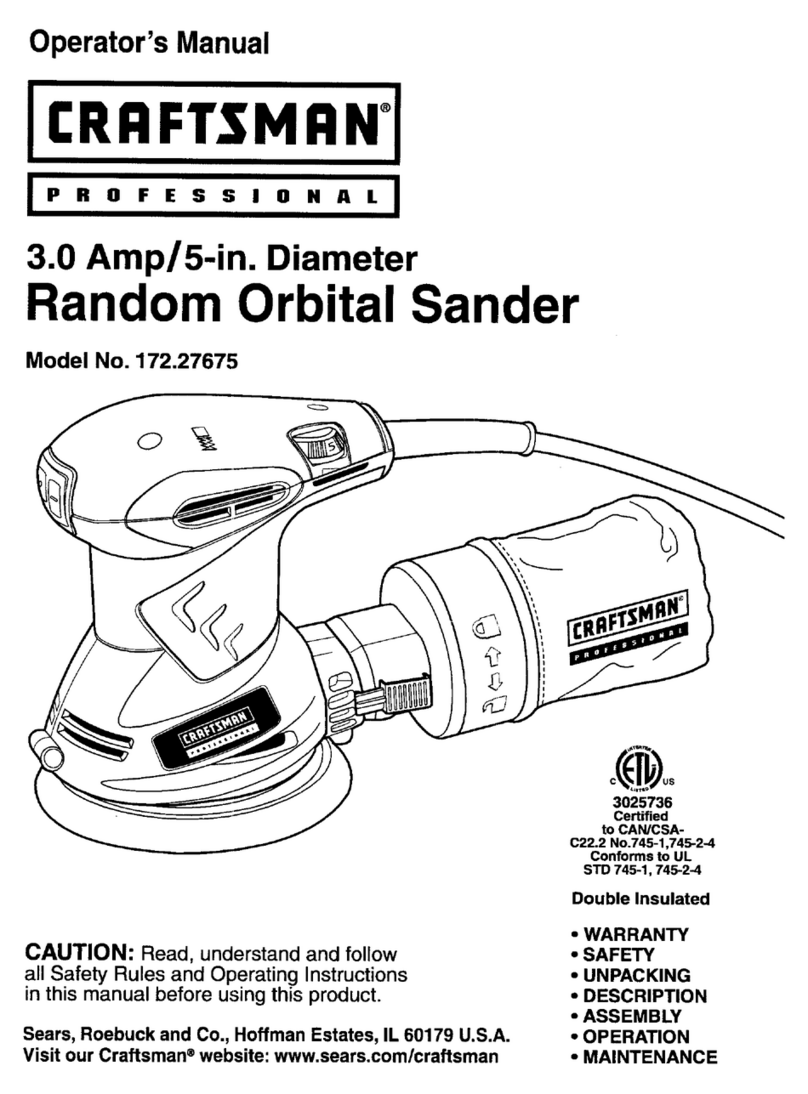 Craftsman 27675 - Professional 5 in. 3.0 Amp Random Orbit... User manual