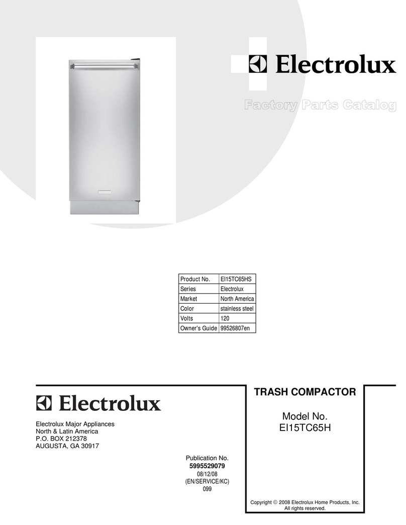 Electrolux EI15TC65HS - Undercounter Trash Compactor Factory parts catalog