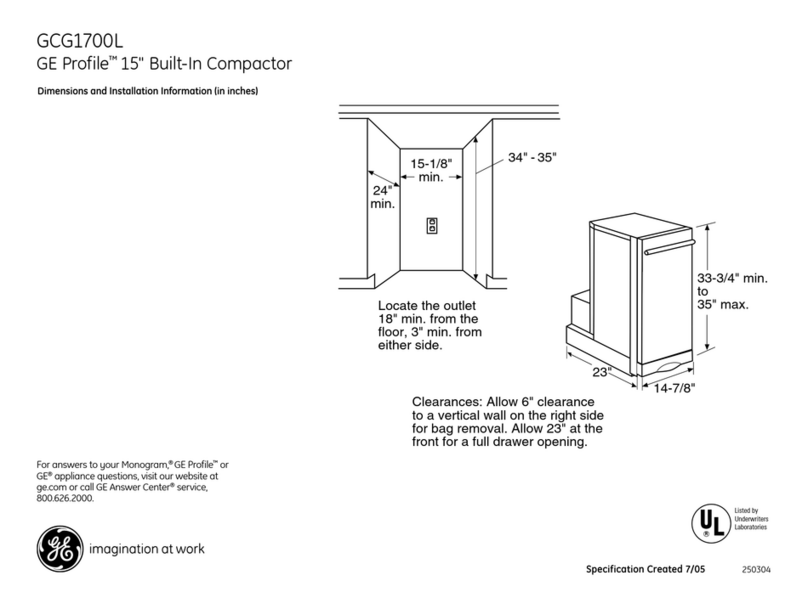 GE GCG17 - Profile 1.4 cu. Ft. Compactor Manual GE GCG17 - Profile 1.4 cu. Ft. Compactor Manual