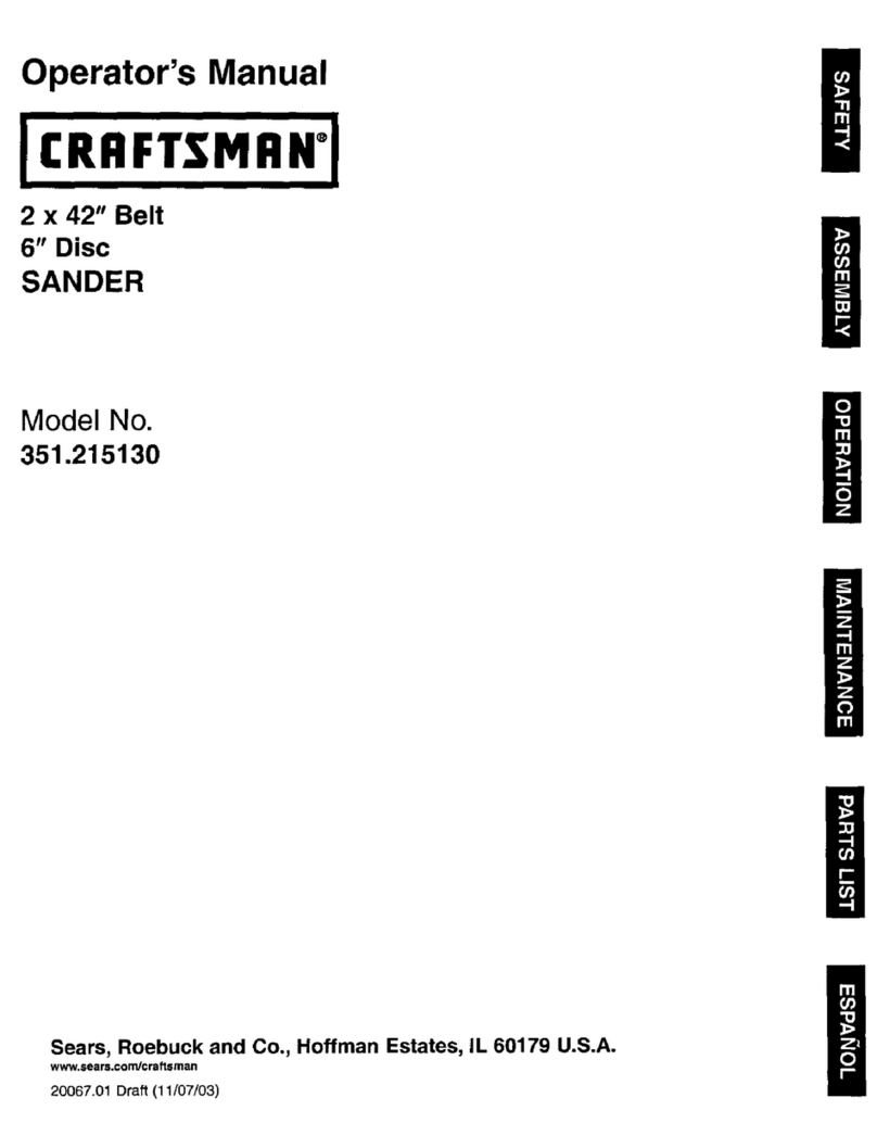 Craftsman 21513 - 2 x 42 in. Belt/6 Disc Sander User manual