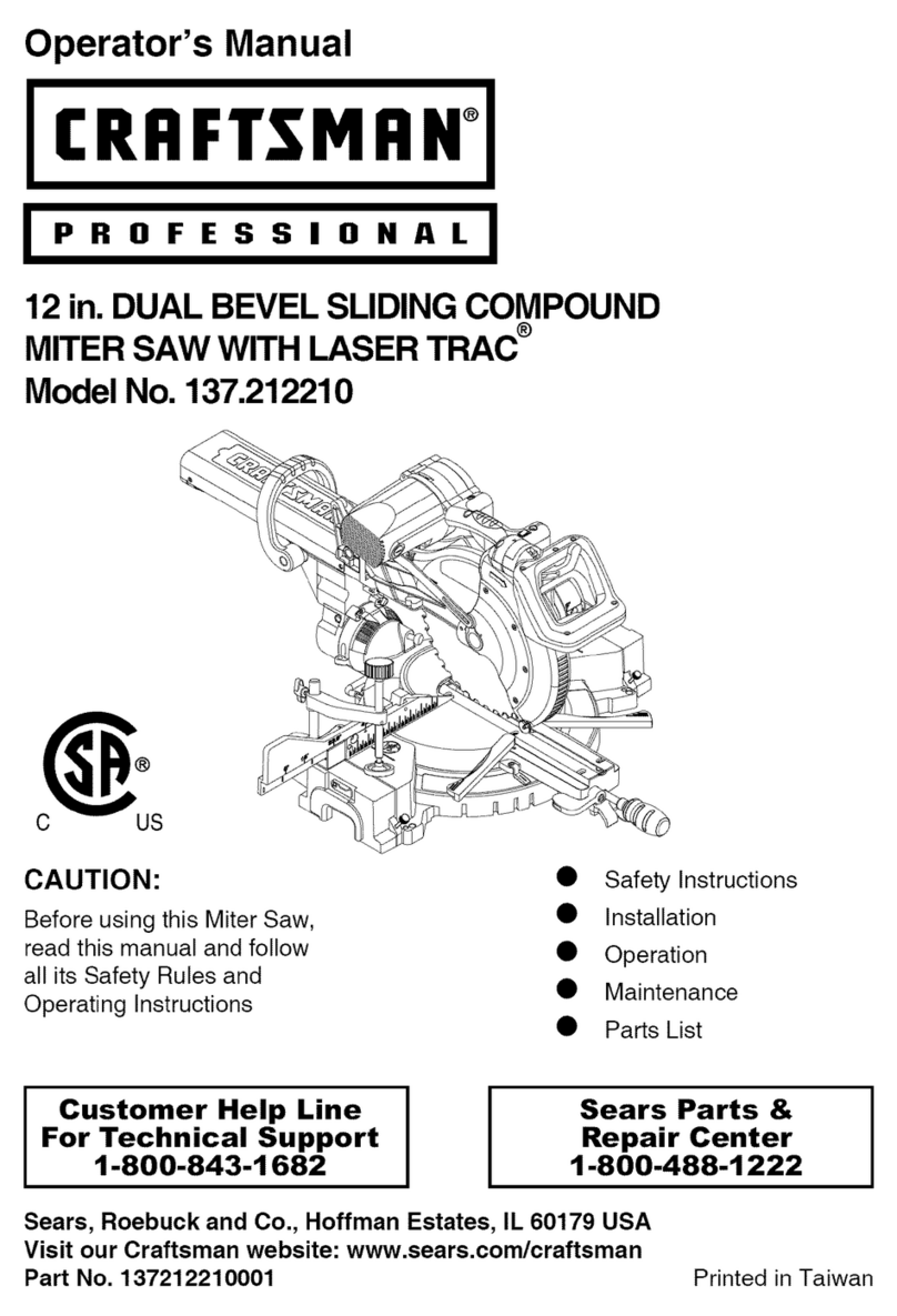 Craftsman 21221 - 12 in. Sliding Dual Bevel Compound Miter... User manual
