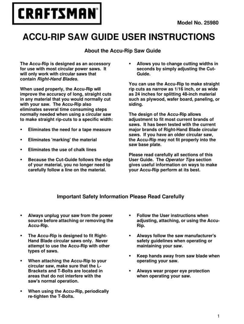 Craftsman 25980 - Accu-Rip Saw Guide User manual