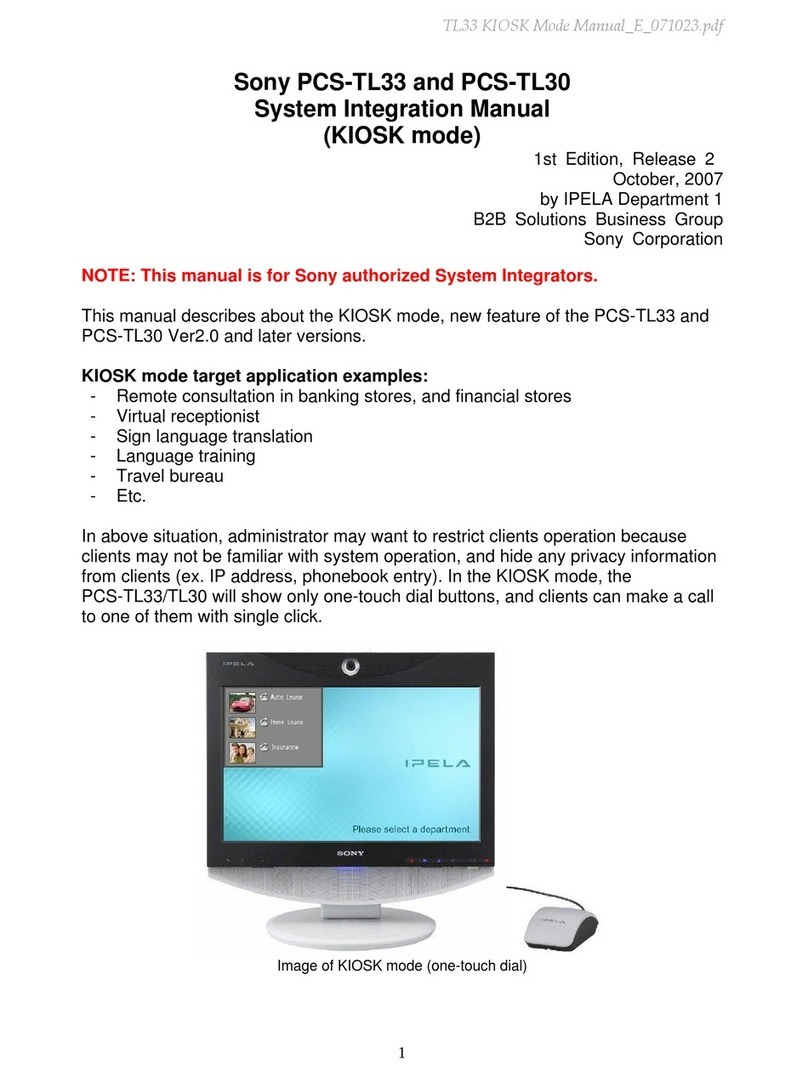 Sony IPELA PCS-TL33 System integration manual