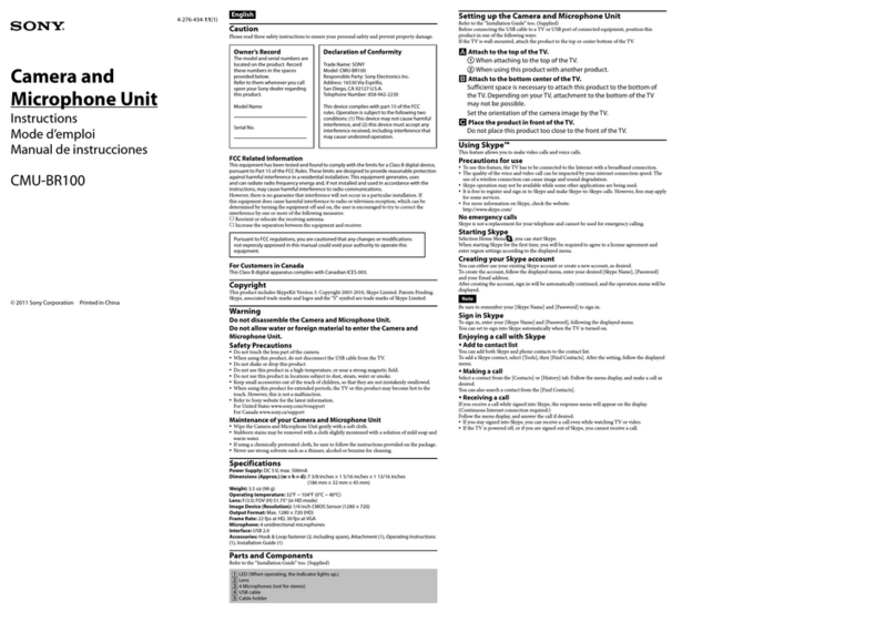 Sony CMU-BR100 User manual