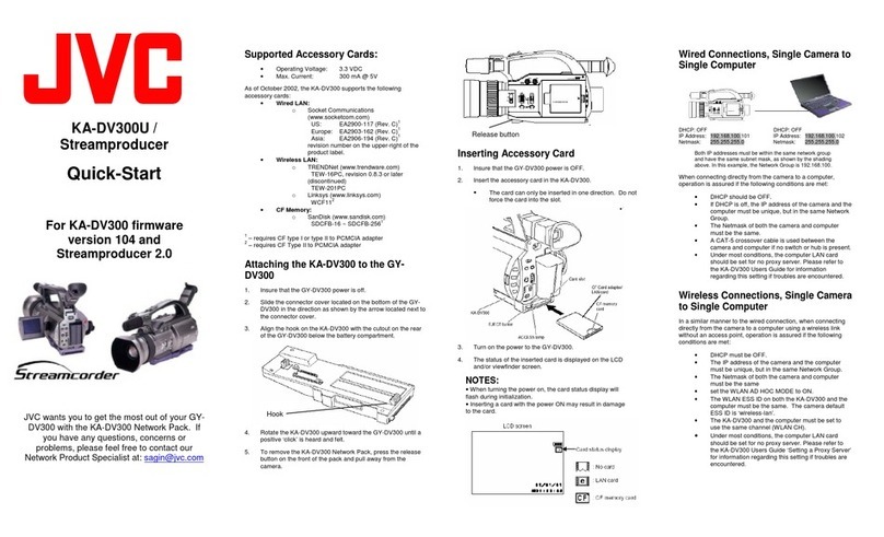 JVC GY-DV300U - 1/3" 3-ccd Dv Camcorder User manual