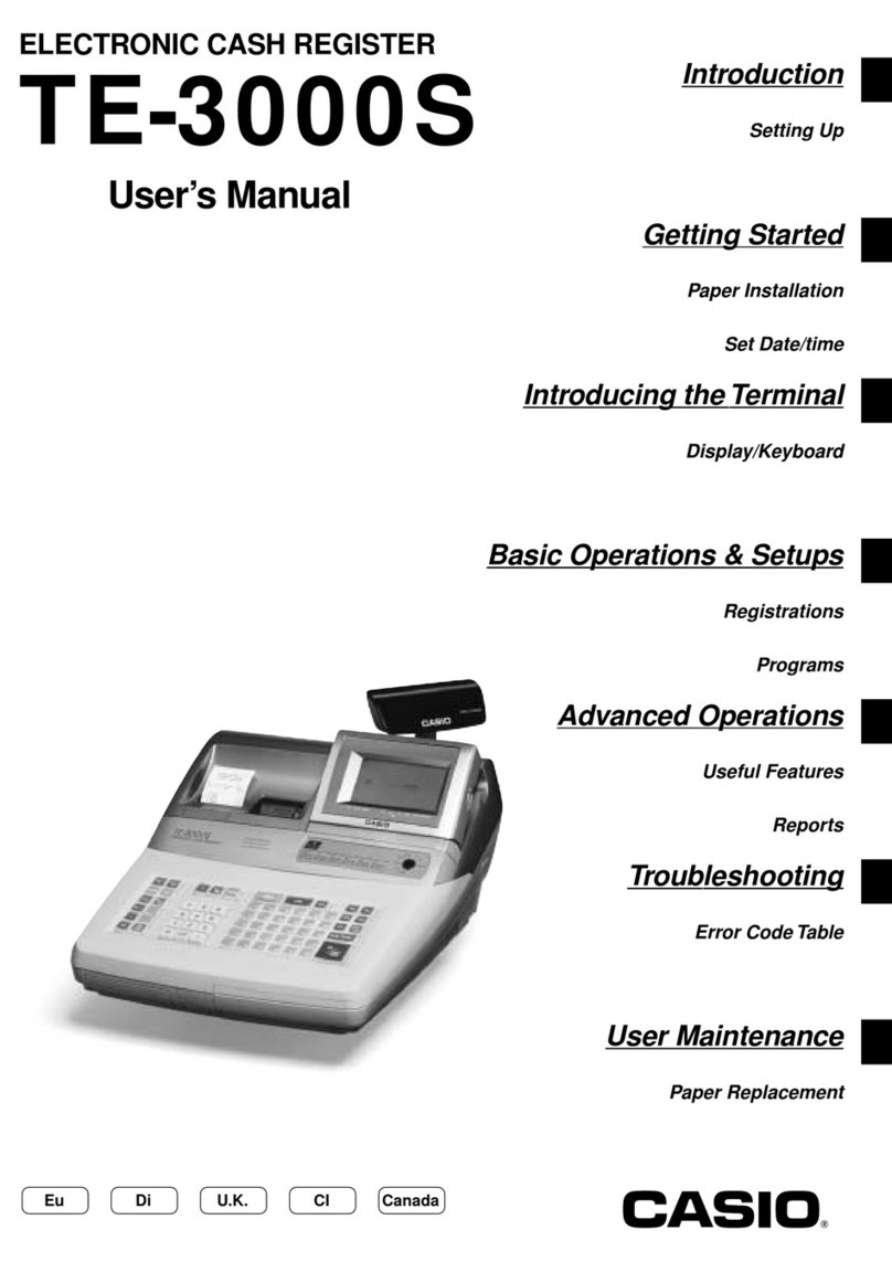 Casio TE-3000S - Cash Register User manual Casio TE-3000S - Cash Register User manual