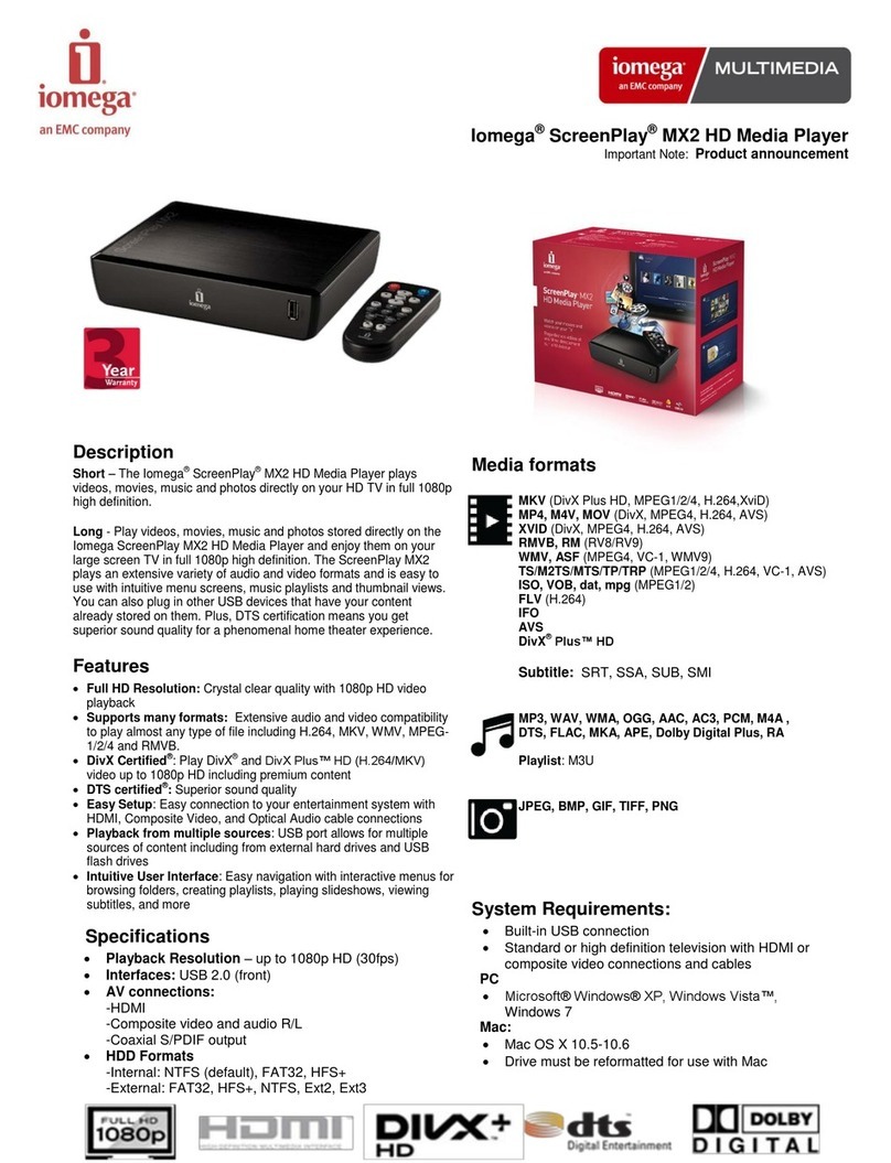 Iomega ScreenPlay MX2 User manual Iomega ScreenPlay MX2 User manual