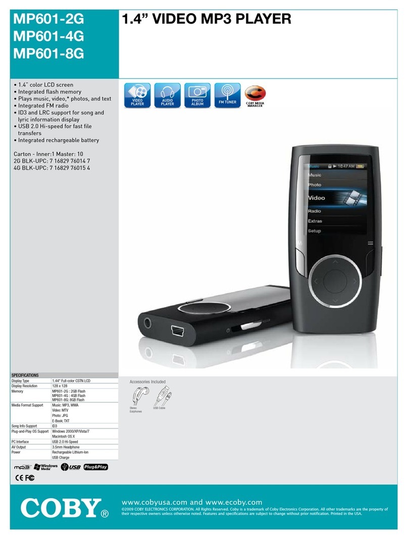 Coby MP601-2GBLK User manual