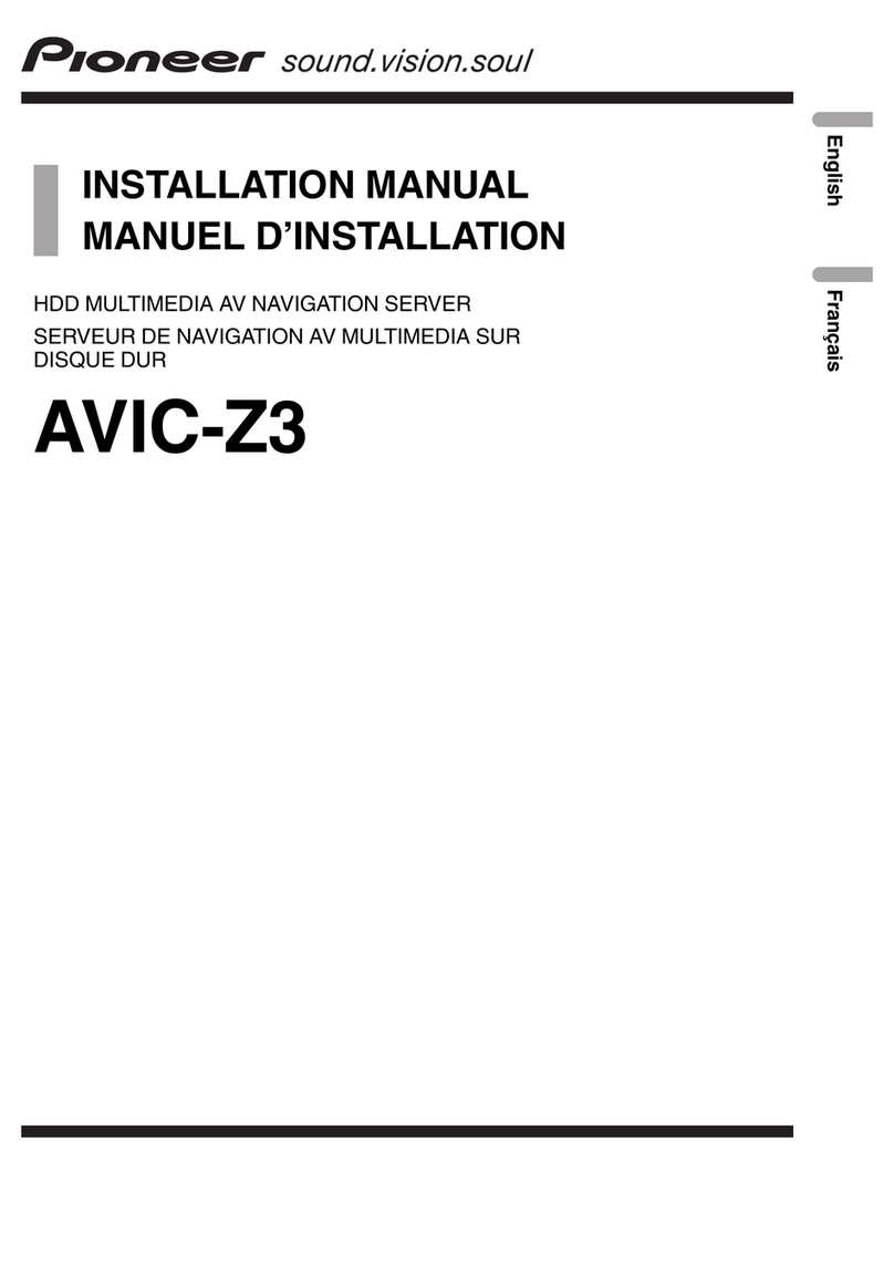 Pioneer AVIC Z3 - Navigation System With DVD player installation manual Pioneer AVIC Z3 - Navigation System With DVD player installation manual