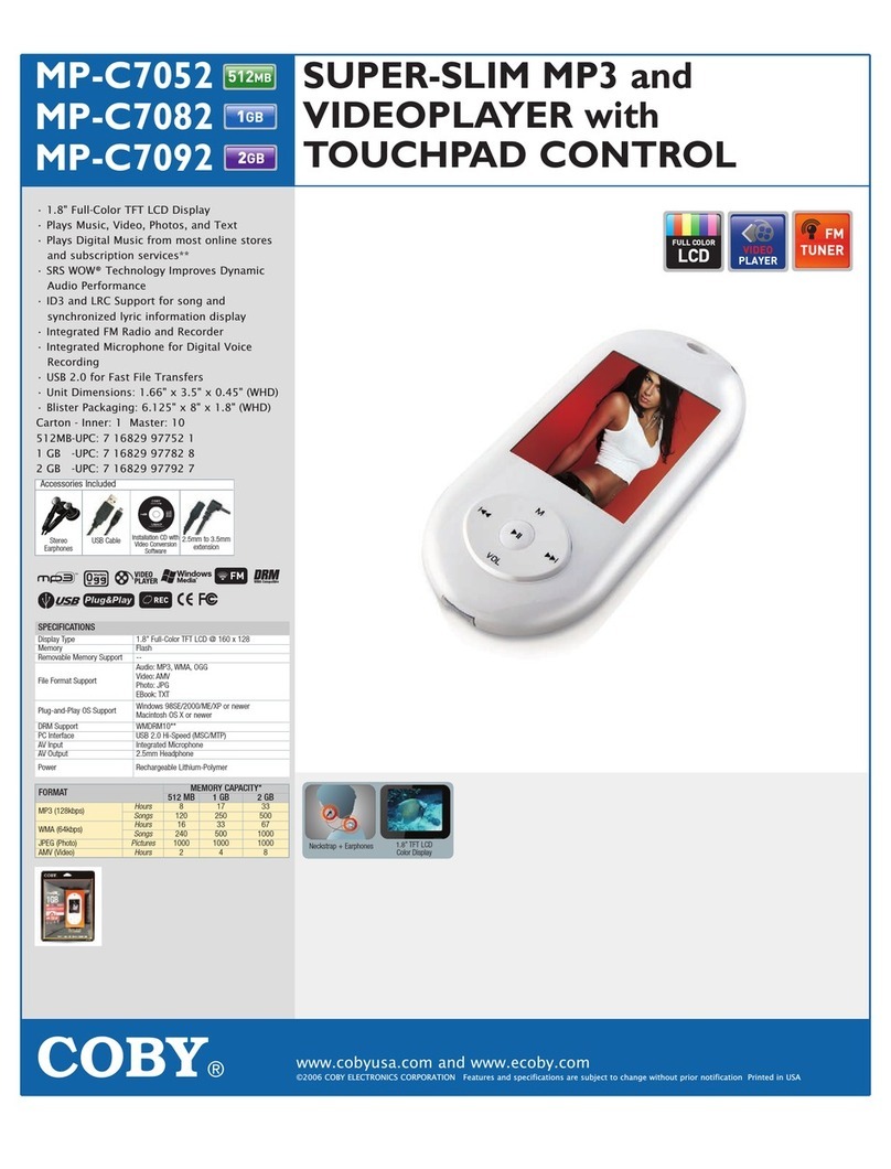 Coby MP-C7052 User manual