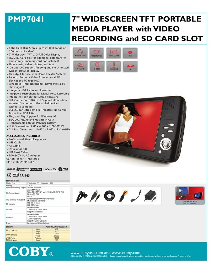 Coby PMP-7041 Specifications