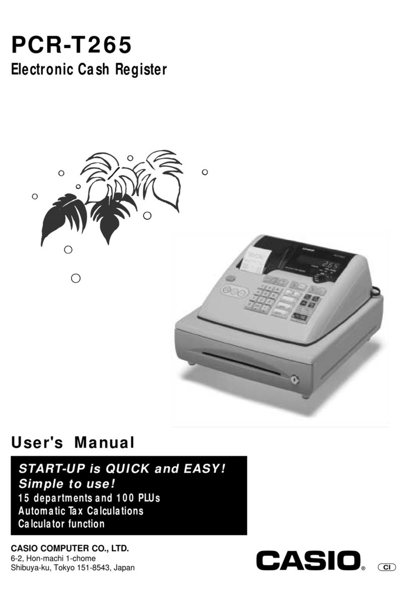 Casio PCR T265 - Electronic Cash Register User manual