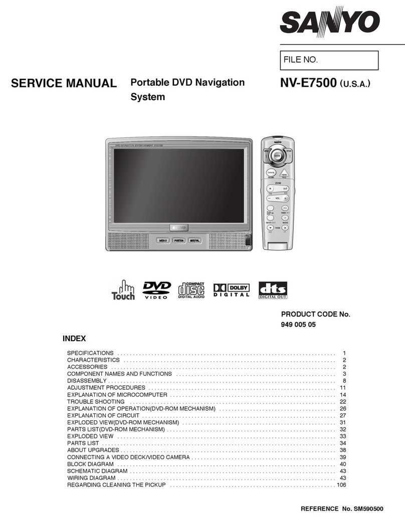Sanyo NV-E7500 - Navigation System With DVD Player Service manual