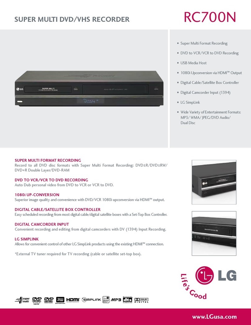 LG RC700N -  - DVDr/ VCR Combo User manual