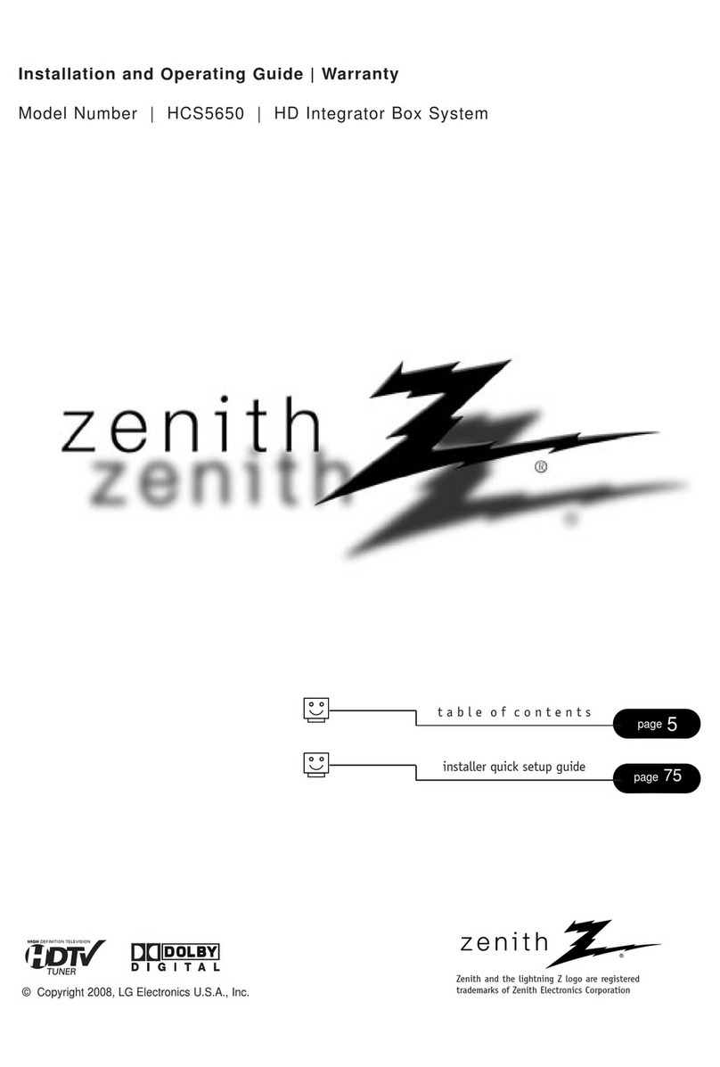 Zenith HCS5650 Installation guide