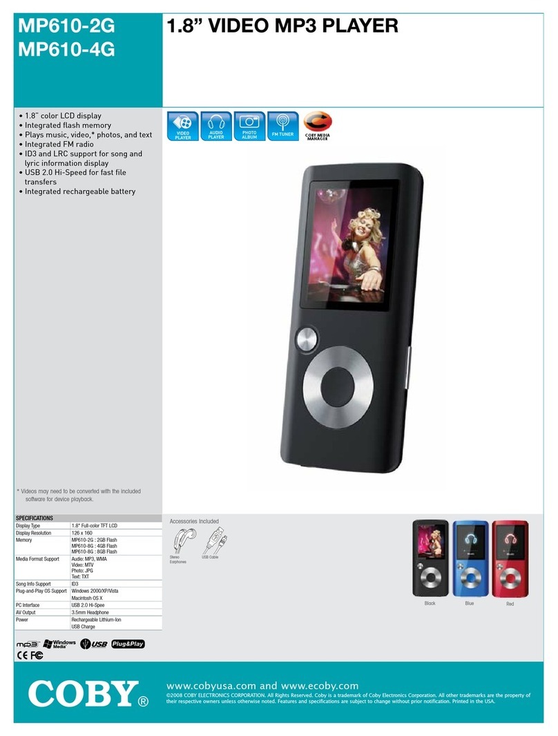 Coby MP610-2G User manual