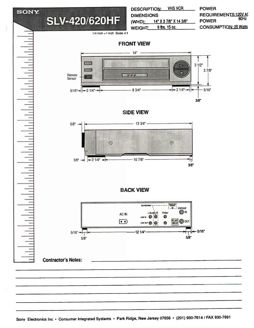 Sony SLV-420 - Video Cassette Recorder User guide